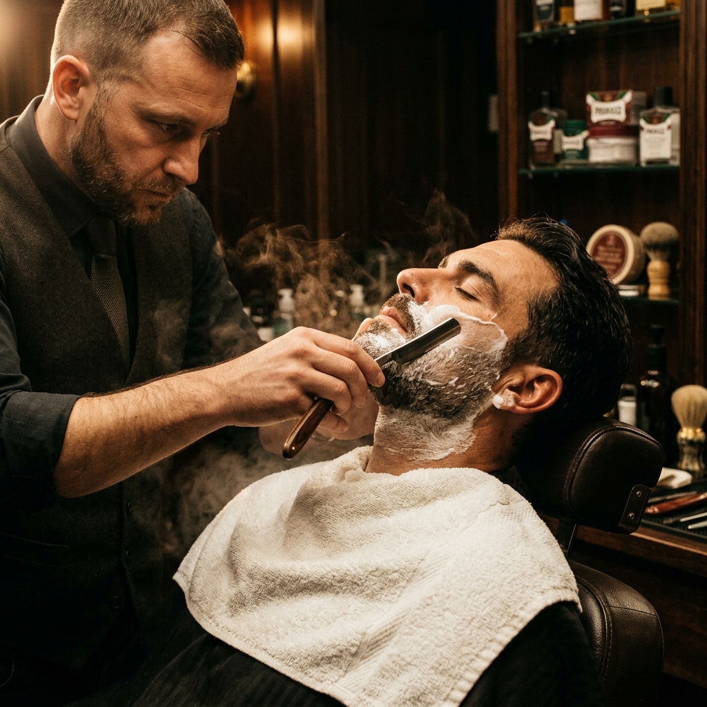 Hot towel shave service